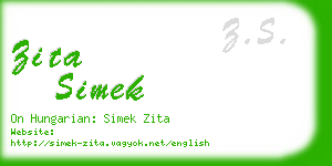 zita simek business card